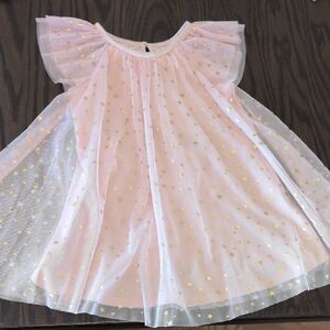 Joe Fresh Light Pink Tulle Dress With Gold Star Accents